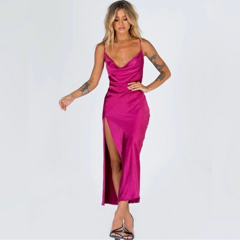 Princess Polly Magenta Midi Dress